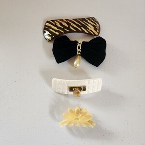 Vintage 1990s Hair Accessories Clips Bow Whimsigoth Goth Fairycore 90s Preppy